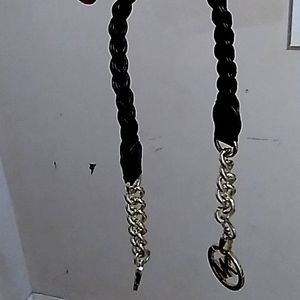 Black braided leather Micheal Kors purse strap